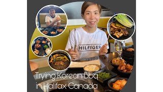 Pinoys outside Pinas Korean Bbq at Halifax Nova Scotia Halifax Waterfront Tour Korean Grill