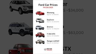 Ford Car Prices in USA 2025 | Complete Ford Price List & Buying Guide