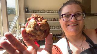 Raspberry White Chocolate Cornflake Biscuits