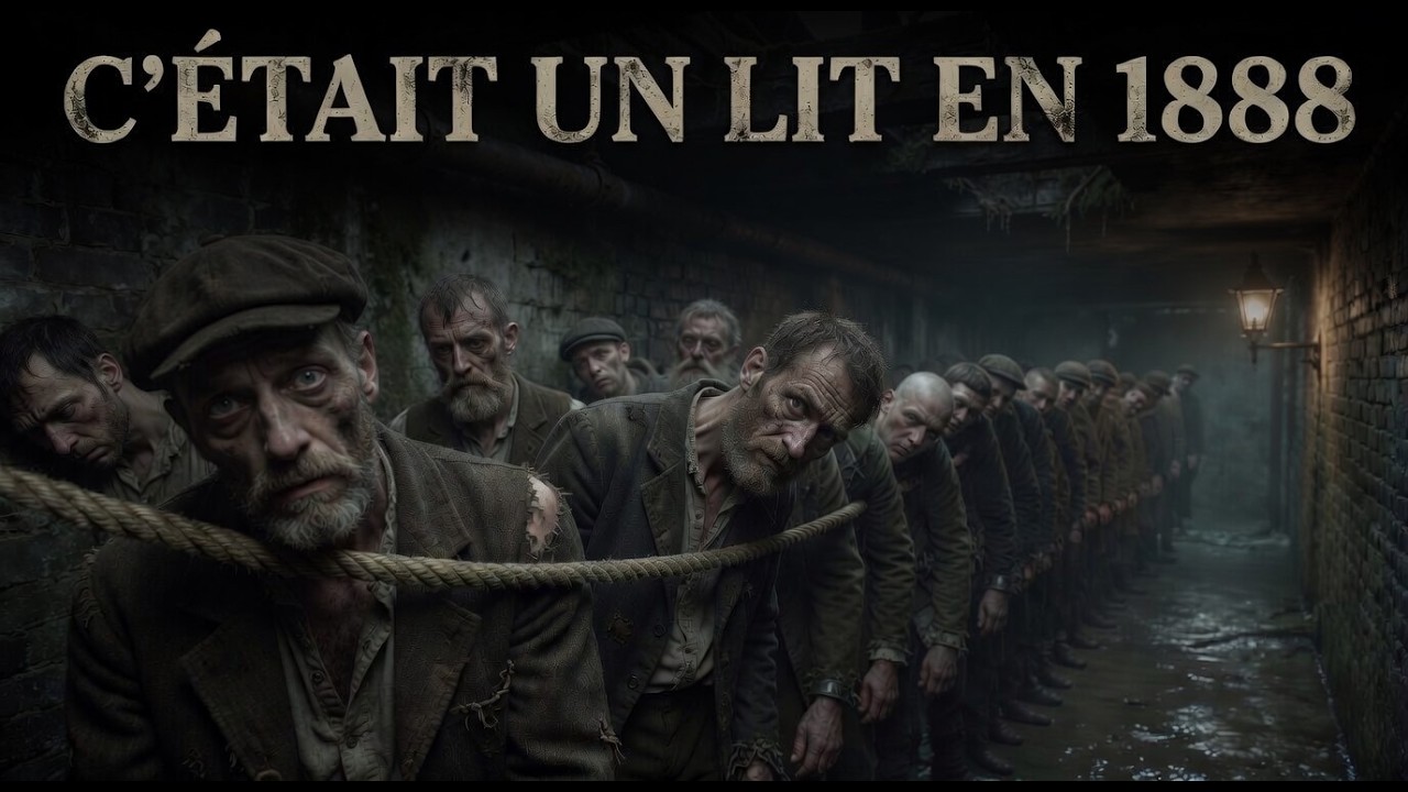 Des travailleurs payés pour dormir debout — Londres victorienne, 1888 (Reconstitution par IA)
