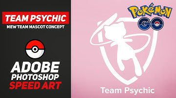 New Pokemon Go Team Psychic - Mew Mascot Speed Art [ Illustrator/Photoshop] Logo Design