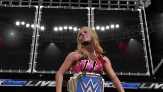 Becky Lynch vs Alexa Bliss Steel cage match Smackdown live WWE 2K17 simulation