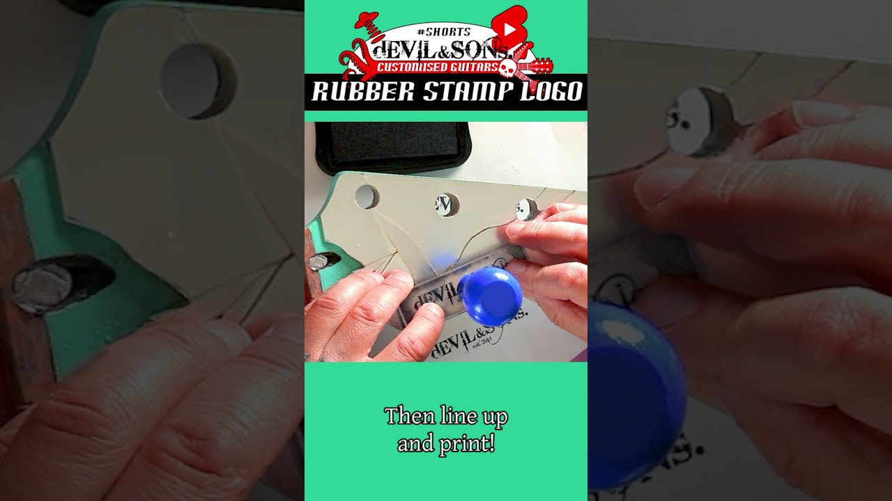 How to apply headstock logos Rubber Stamp method SHORTS YouTube