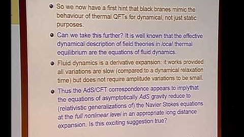 Shiraz Minwalla - 2010 ICTP Prize and lecture: Fluid Dynamics from Gravity - 3
