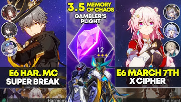 E6 Harmony MC Super Break & E6 March 7th x Cipher | Memory of Chaos 12 | Honkai Star Rail 3.5