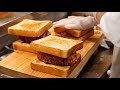 Japanese Food - FRIED PORK CUTLET SANDWICHES Tonkatsu Tokyo Japan