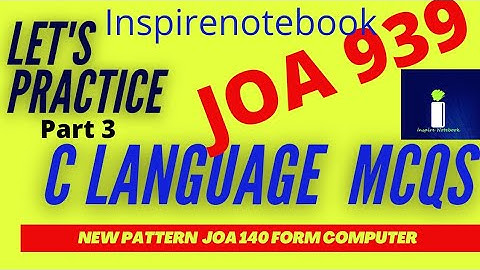 C language Important MCQs for JOA IT,| Junior Office Assistant | Computer Class JOA