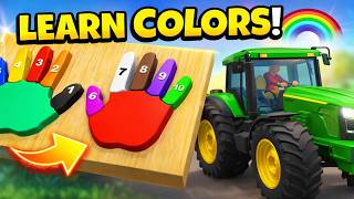 Learn Colors With Tractor 🚜 | Colorful Fingers & Farm Fun For Kids