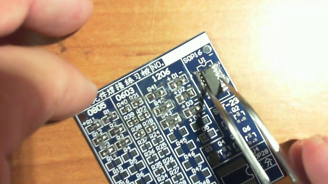 Паяльная паста, тест на наборе SMD компонентов - YouTube