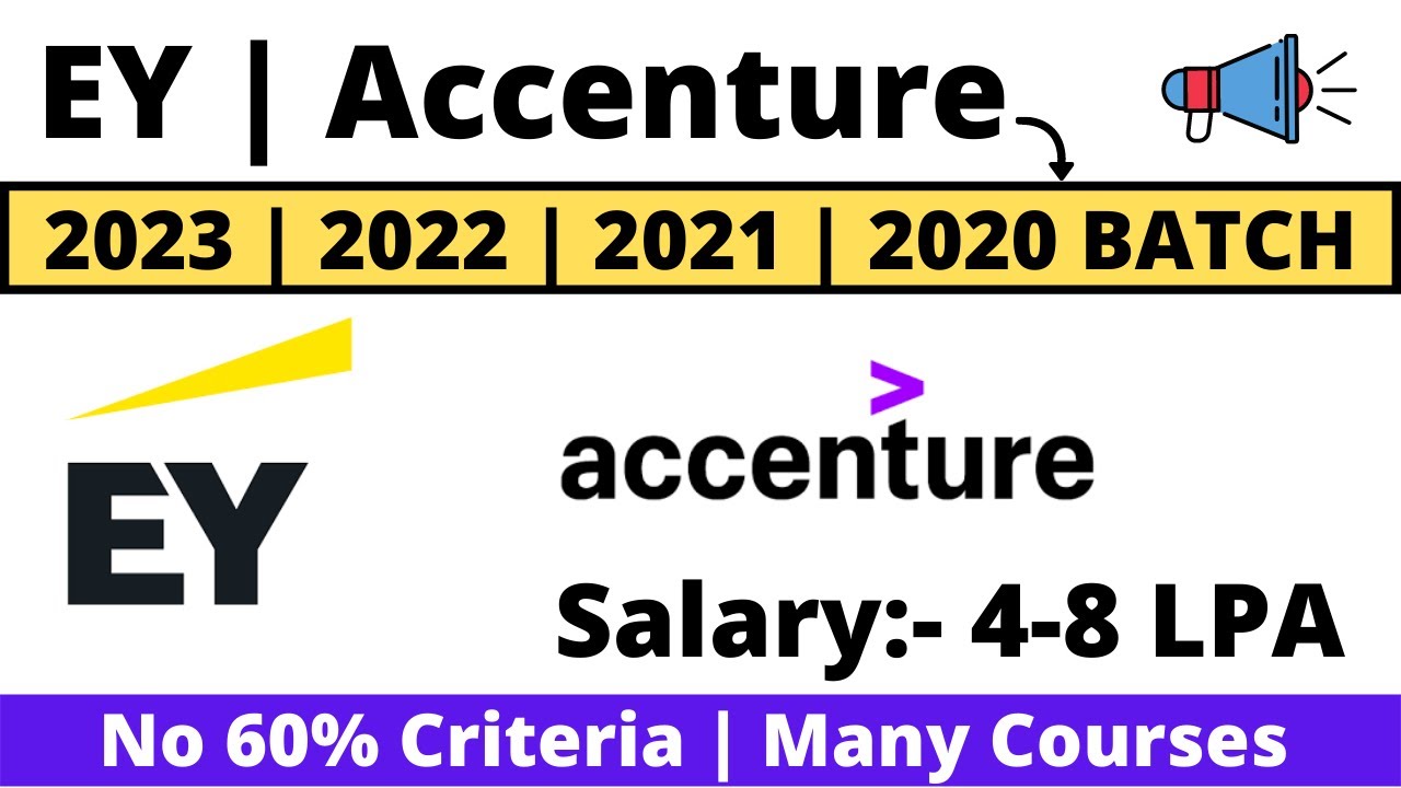 EY | Accenture | Hacker Rank | No 60% Criteria Jobs | Salary Upto 8 LPA ...