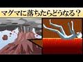 マグマに落ちると体はどうなる？【火山・溶岩】