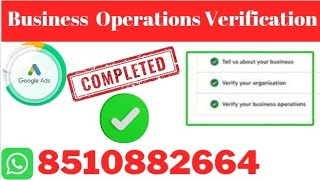Business Operations Verification Verified Successful Google Ads Unsuspended Accounts