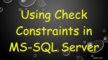 Using Check Constraints in MS-SQL Server