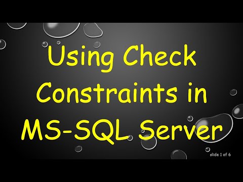 Using Check Constraints in MS-SQL Server