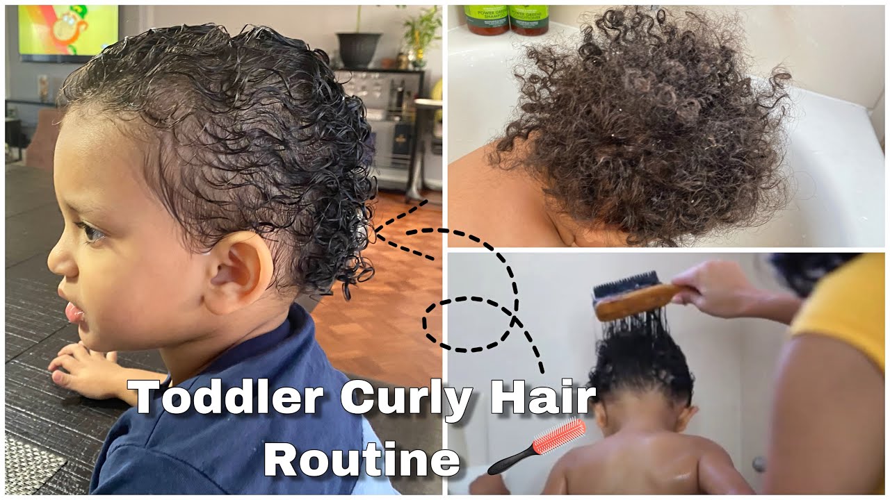 Toddler Boy Curly Hair Routine | Easy Curly Hair Wash and Go for Toddler -  YouTube