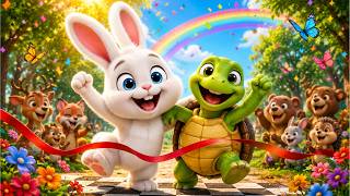 🐰 Fast Rabbit vs 🐢 Slow Turtle | Who Wins the Race 😲 | Kids Moral Story #kidsstory #preschool