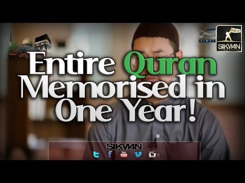Entire Quran Memorised in One Year ᴴᴰ || AMAZING!