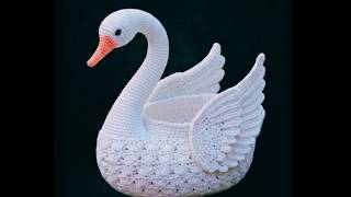 AMAZING ⚡💯 CROCHET DESIGN 🦢 SWAN SHAPE TISSUEBOX MAKING VIDEO. #crochet #swan #knitting #tissuebox