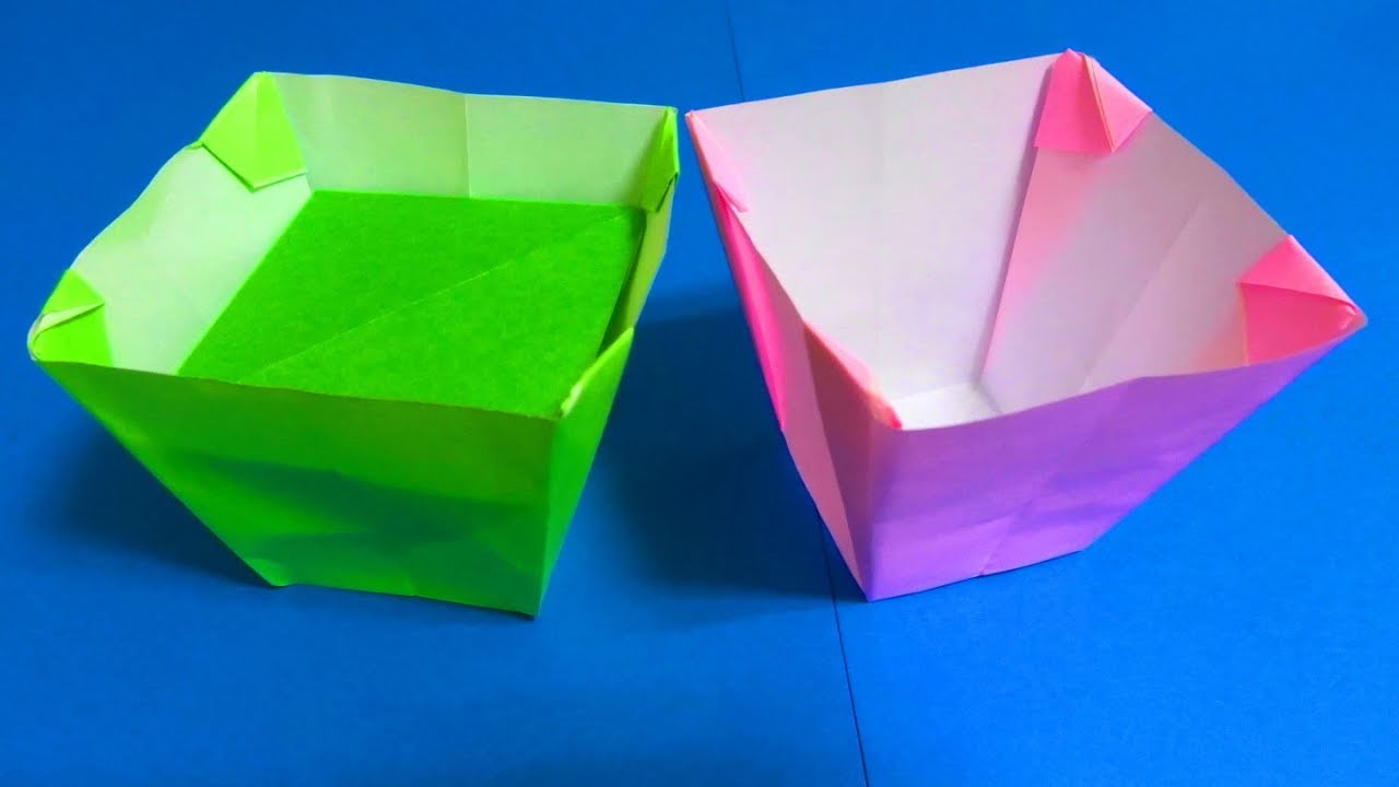 折り紙 三角基本形のコップ Origami Triangular Basic Form Cup Youtube
