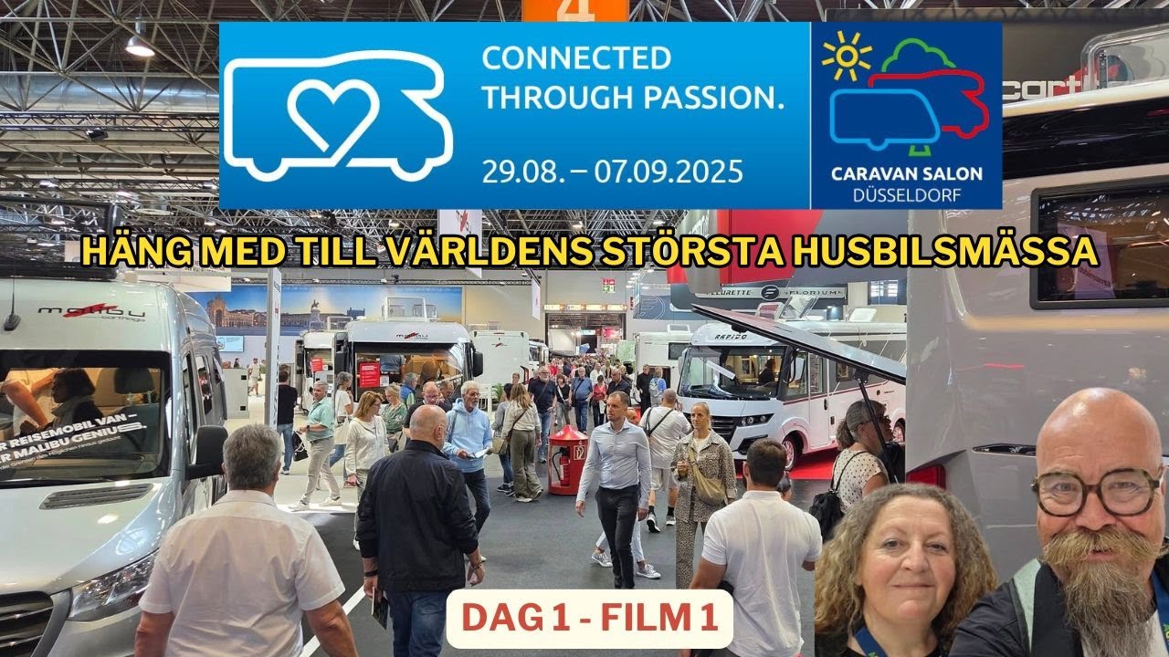 Vi besöker Caravan Salon i Düsseldorf, världens största husbilsmässa. Häng med på första dagens tur!