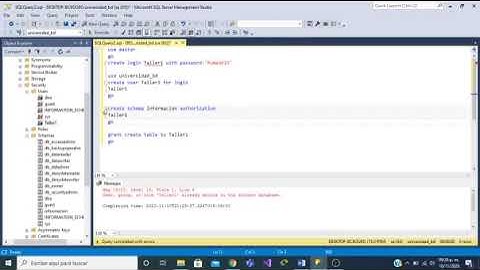 crear esquema de seguridad sql server
