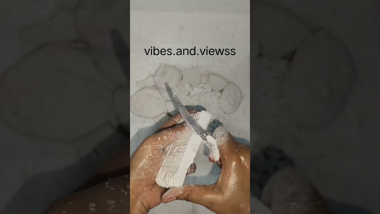 white chalk cutting and crushing 😍