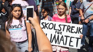 Watch live: Greta Thunberg leads NY protest for climate change action