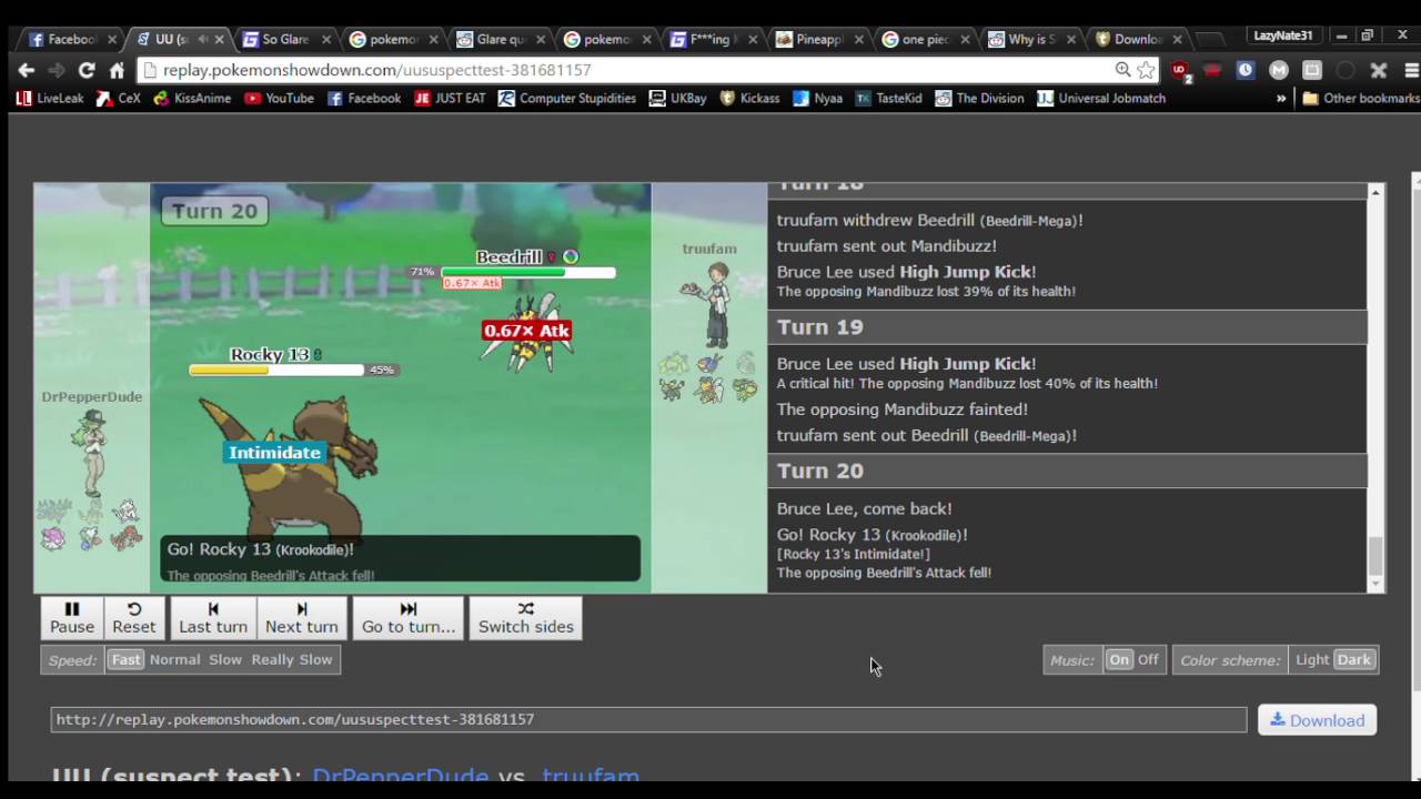 Pokémon Showdown UU suspect test replay  DrPepperDude vs  truufam