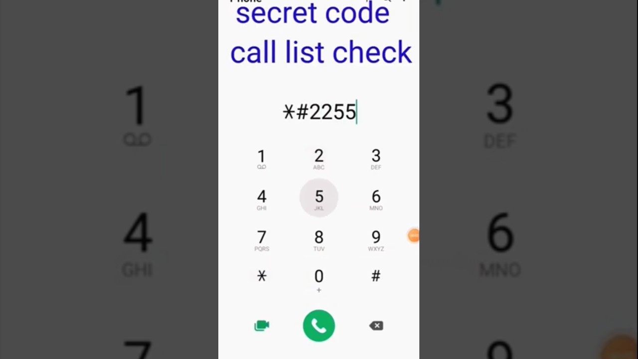 Secret code For Check Call List 