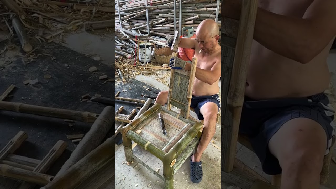 Handmade bamboo stools and chairs 