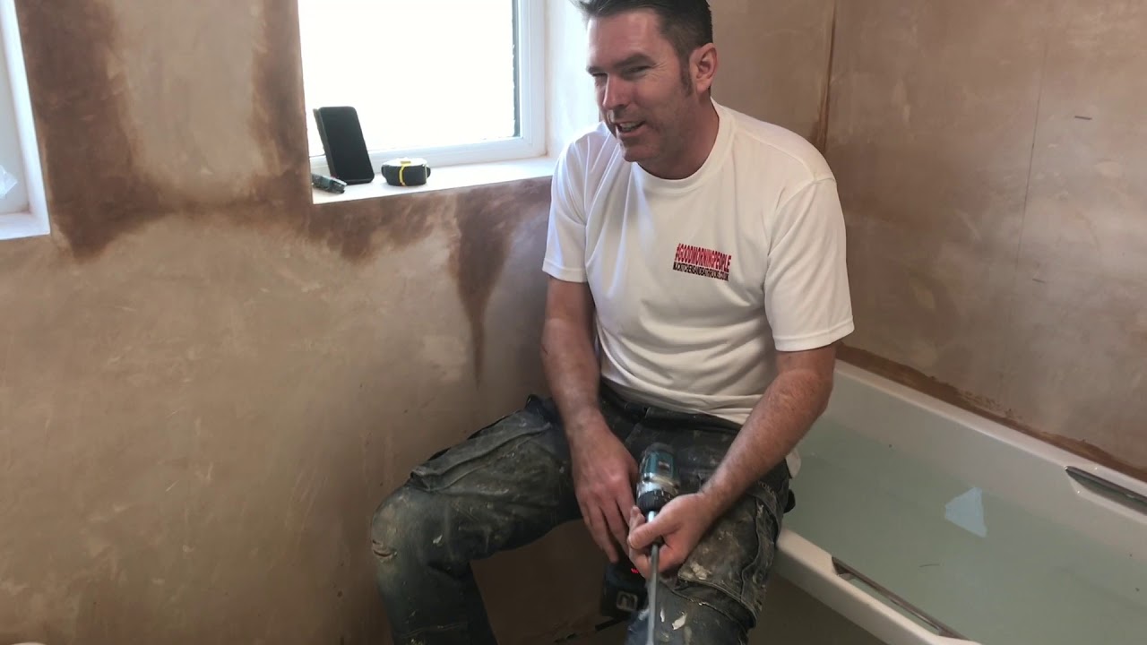 Bathroom ripped out new one going in part 8 - YouTube