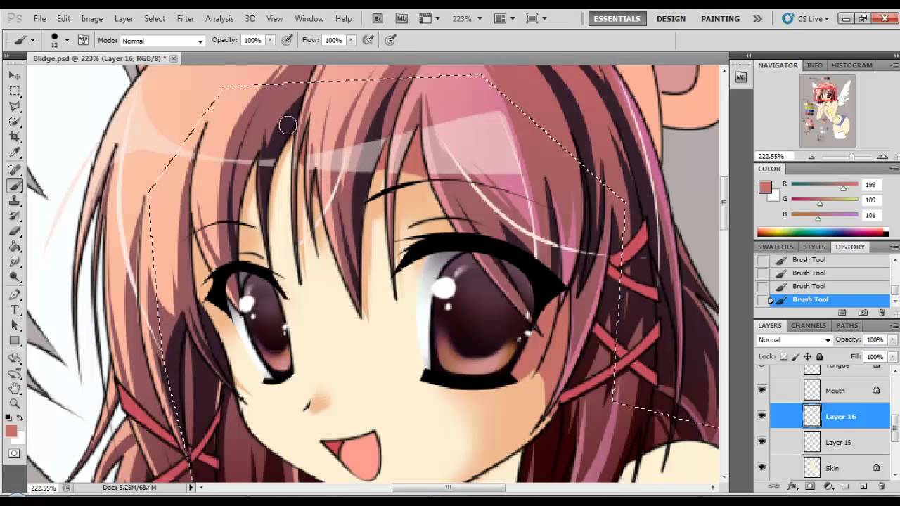 Coloring Anime with Photoshop Part 4 (Skin) - YouTube