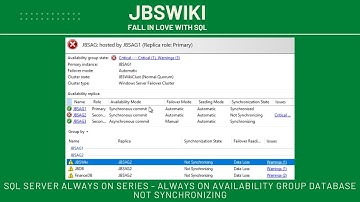 SQL Server Always On Series - Always On Availability group database not synchronizing @jbswiki #sql