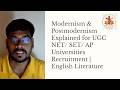 Modernism & Postmodernism in English Literature | Complete Notes for UGC NET, SET, AP Lecturer