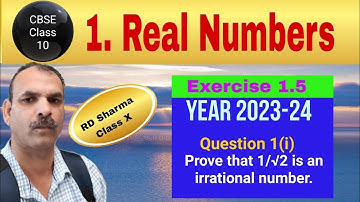 RD Sharma Class 10 EX 1.5 Q 1(i): Prove that 1/√2 is an irrational number.