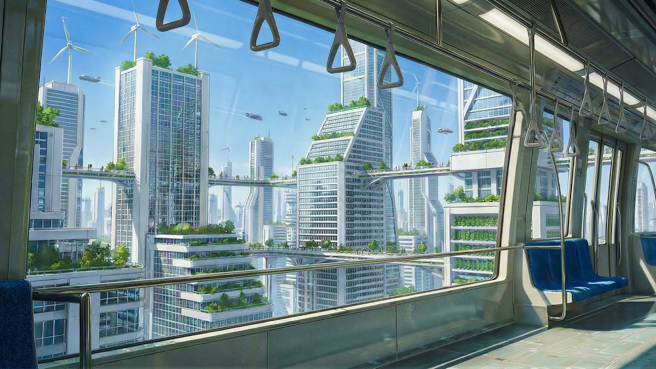 【朝の通勤BGM】未来都市のモノレールで希望の朝へ | 爽やかな移動時間 1時間 [Morning/Commute]