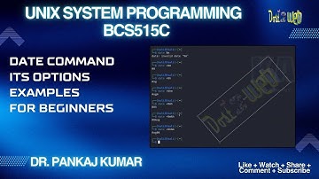 Date command | Options in UNIX for Beginners | UNIX System Programming  | VTU | BCS515C