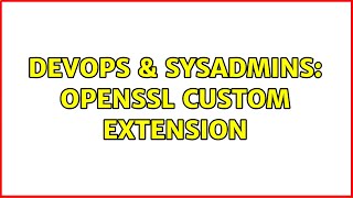 DevOps & SysAdmins: Openssl Custom Extension (2 Solutions!!) Information