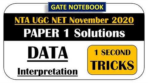 Data Interpretation with 1 Second TRICK - NTA UGC NET November 2020 PAPER 1 Solutions