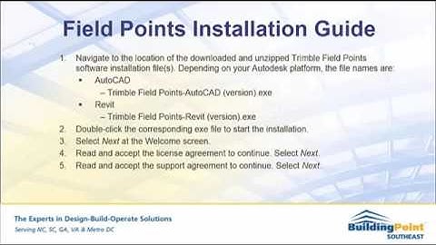 Trimble Field Points Installation Guide