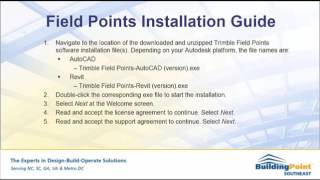 Trimble Field Points Installation Guide