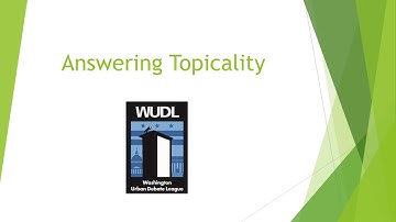 WUDL Novice Video Series 112 Responding to Topicality