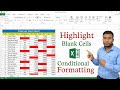 How to Highlight Blank Cells in Microsoft Excel | Conditional Formatting in Excel