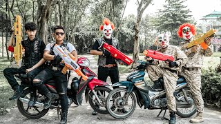 LTT Films : Silver Flash Black Man Nerf Guns Fight Criminal Group Tiger Mask Over War