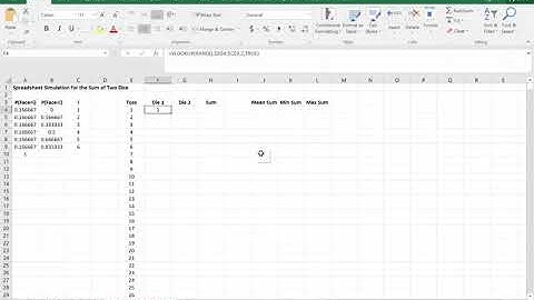 Spreadsheet Simulation for the Sum of Two Dice
