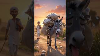 कामचोर गधा | Lazy Donkey Story in Hindi | Moral Story for Kids | 3D Animated Story #shorts #viral