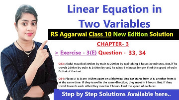 RS Aggarwal class 10 ex 3e q 33, 34 page no 152 | RS Aggarwal new edition solution #class10maths