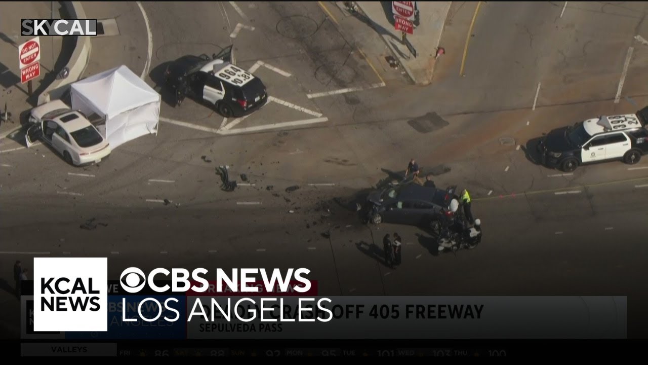1 dead after multi-car crash on 405 Freeway offramp in Brentwood - YouTube