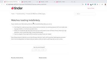 TINDER matches not loading what to do?