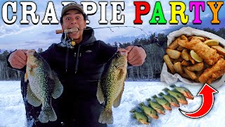 Catch and Cook Crappie | Ice Fishing Catch and Cook